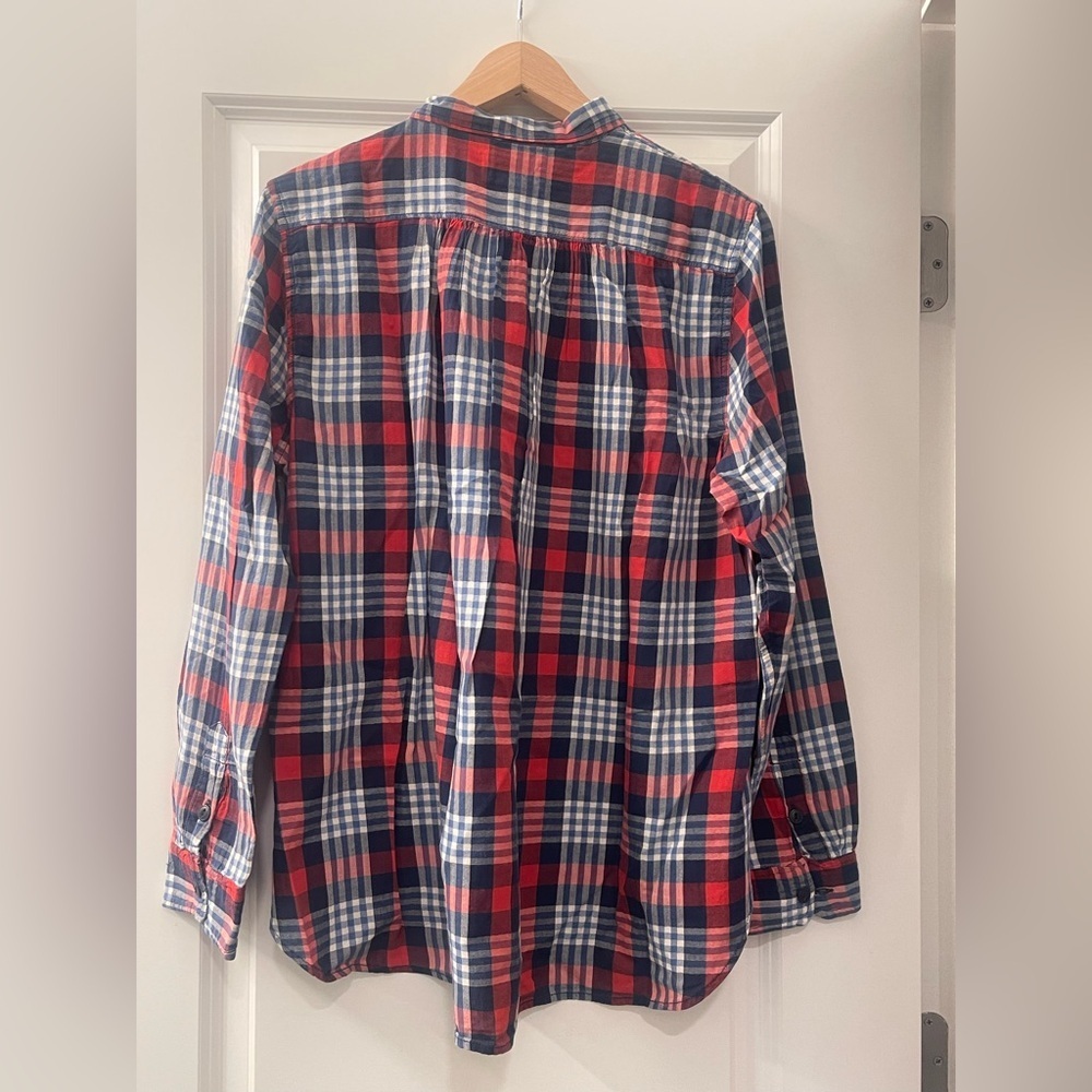 Ralph Lauren Red and Navy Plaid Button-Down Shirt - Picture 2 of 3